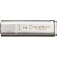 Abbildung von Kingston IronKey Locker+ 50 USB Stick XTS AES Verschlüsselung für Datenschutz mit automatischer USBtoCloud Sicherung IKLP50/64GB