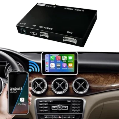 Abbildung von Road Top Wireless CarPlay Android Auto für Mercedes Benz A B CLA GLA C E ML GL GLK SLK Klasse 2012 2015 Jahr, Unterstützung Navigation, MirrorLink Telefon, Kamera, Siri