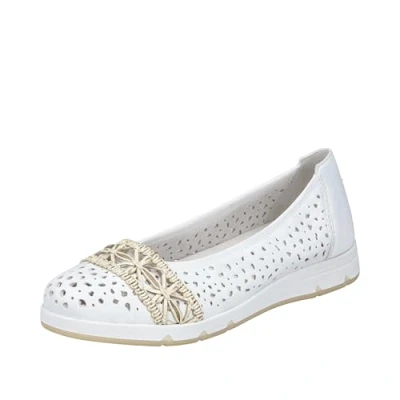 Abbildung von Rieker Damen L3062 Ballerina, Weiß, 43 EU