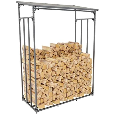 Abbildung von CLP Kaminholzregal Unterstand Ruston L, BxTxH:130x70x185 cm, Stahl