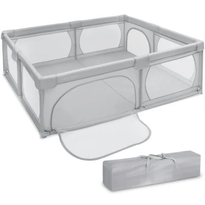 Abbildung von Moby System Laufstall XXL Laufgitter für Babys Sicherer Spielbereich 200 cm x 180