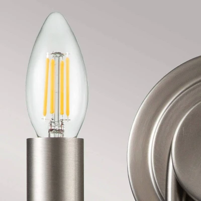 Abbildung von Kichler KL CAPITOL HILL2 BN Wandleuchte HILL E14 2x40W Stahl Nickel gebürstet L:15.6cm H:27cm B:24.7cm dimmbar