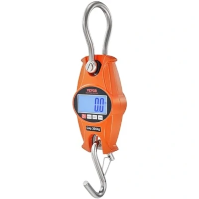 Abbildung von VEVOR Kranwaage 0,15 bis 300kg Digital Hängewaage lbs/kg/N Zugwaage 0,05kg Genauigkeit Wildwaage Industriewaage LCD Display Hängende Waage Mini tragbare mit Haken