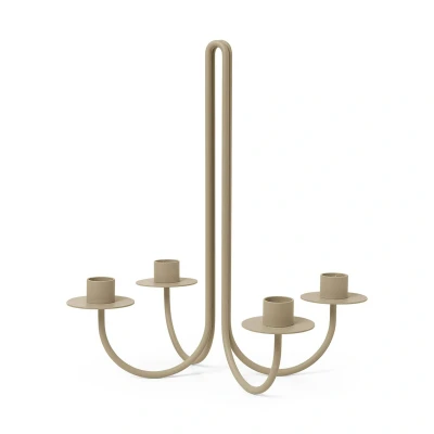 Abbildung von ferm LIVING Kerzenständer Sway, beige, Höhe 30 cm, Eisen