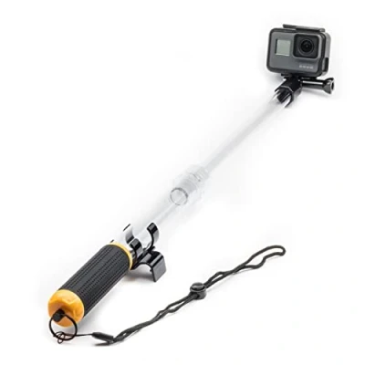 Abbildung von DigiCharge Schwimmendes ausziehbare Selfie Stick Halterung mit Handschlaufe für Action Kamera GoPro Hero13 Hero12 Hero Max/DJI Osmo 5 4 / Insta360 One/Akaso Teleskop Wasserdichter Schwimmer
