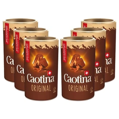 Abbildung von Caotina Original Trinkschokolade Kakao Pulver für heiße Schokolade mit echter Schweizer feinster Cacao nachhaltig und zertifiziert (6 x 200g)