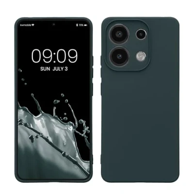 Abbildung von kwmobile Slim Case kompatibel mit Xiaomi Redmi Note 13 4G Hülle Handyhülle aus Silikon in Dunkler Schiefer