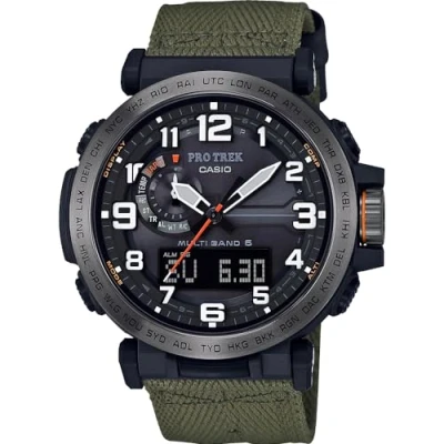 Abbildung von CASIO PRO TREK Funkchronograph, Quarzuhr, Armbanduhr, Herrenuhr, Funk, Solar, Stoppfunktion, digital