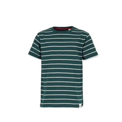 Abbildung von Band of Rascals Kinder Kurzarm T Shirt Striped aus Bio Baumwolle, Racing Green moos, Gr. 164