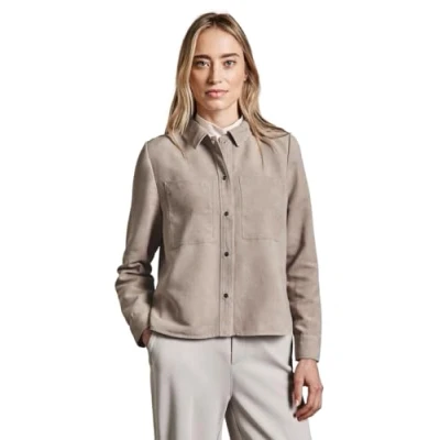 Abbildung von STREET ONE Damen A212509 Kurzes Cord Overshirt, Safari Beige, 42 EU