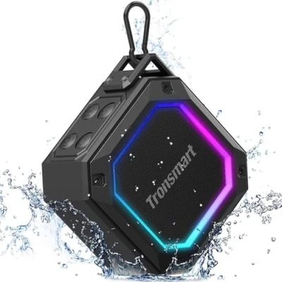 Abbildung von Tronsmart Groove 2 Bluetooth Lautsprecher, mit 18 Stunden Spielzeit, 5.3, LED Lichter, Wasserdicht IPX7, Extra Bass, Eingebautes Mikrofon, für Smartphone, Party, Reisen, Strand, etc.