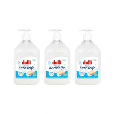 Abbildung von Dalli Flüssige Kernseife, 3x 500 ml parfümfrei seife Haut Pflegend universal (3er Pack)