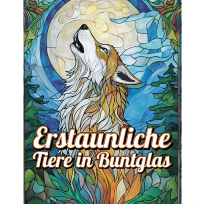 Abbildung von Erstaunliche Tiere in Buntglas: „Entspannen Sie sich, kreieren und entdecken atemberaubende Tierkunst