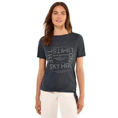 Abbildung von Cecil MIT Schmucksteinen Tshirt print, Damen, Größe: XXL, Grau