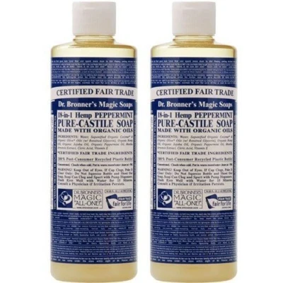 Abbildung von (2er BUNDLE) Dr Bronner Peppermint Castile Liquid Soap 472ml