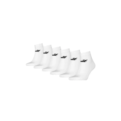 Abbildung von PUMA Unisex Quarter Socken Sneaker knöchelhoch für Damen Herren 6er Pack, Farbe:002 white, &amp; Strümpfe:43 46
