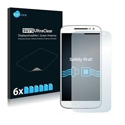 Abbildung von Savvies 6 Stück Schutzfolie für Motorola Moto G4 Displayschutz Folie Ultra Transparent