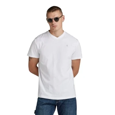 Abbildung von G Star Bases Vneck Tshirt basic, Herren, Größe: Medium, White