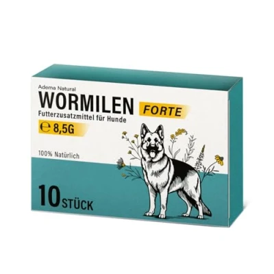 Abbildung von Adema Natural® WORMILEN Wurmmittel Sekundierend Wormwood Extrakt Hund Natürliche Formel für Hunde Wurmkur Ergänzungsfuttermittel eine optimale Unterstützung ohne Zusätze