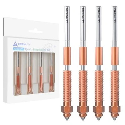 Abbildung von Creality Offizielle K1C Düsen, Quick Swap 3D Drucker Düse Kit 0.4mm, 0.6mm, 0.8mm 4PCS, Ender 3 V3 Düsen Kupferlegierung und gehärtete Stahldüse für K1C, 3V3, Plus