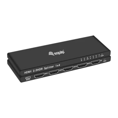 Abbildung von Equip HDMI Splitter 2.0 4 Port Ultra Slim 4K/60Hz schwarz