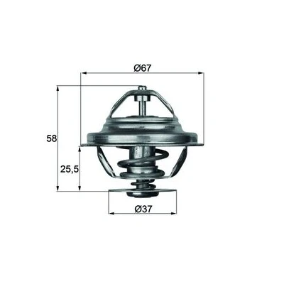 Abbildung von MAHLE ORIGINAL TX 20 71D Kühlwasserthermostat 71 67 mit Dichtung MERCEDES BENZ: W123 Limousine, W124 T modell, G Klasse SUV