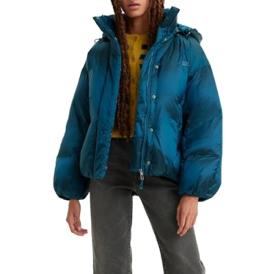 Abbildung von Levi&#039;s Pillow Bubble Shorty Daunenjacke, Damen, Größe: Medium, Gibralter sea