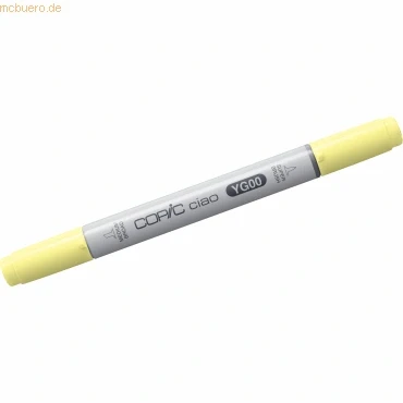 Abbildung von COPIC Ciao Marker Typ YG 00, Mimosa Yellow, vielseitiger Layoutmarker, mit einer mittelbreiten und Brush Spitze