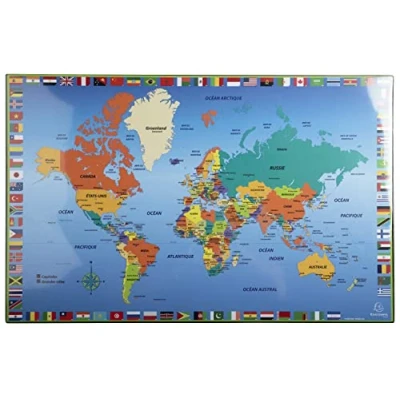 Abbildung von Exacompta 29790E Schreibunterlage extra starkem Karton, Vorder und Rückseite aus PVC, perfekt für Büro Homeoffice, 37,5 x 57,5 cm, Weltbild, Homeoffice