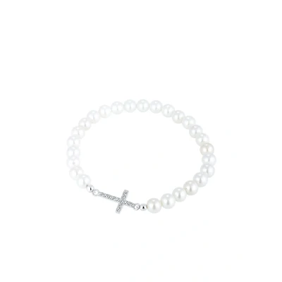 Abbildung von Elli Kreuz Kristalle Armband, Damen, Größe: 17, Weiß