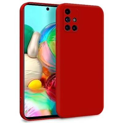 Abbildung von MyGadget Hülle für Samsung Galaxy A71 4G Zweilagige Handyhülle mit Kameraschutz Cover Innenfutter &amp; Silikon außen Rot
