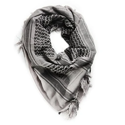 Abbildung von FREE SOLDIER Halstuch/Kopftuch Shemagh,100% Baumwolle Pali Tuch Schals Unisex,Grau,110 * 110cm
