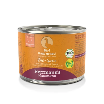 Abbildung von 200 g Herrmann&#039;s BIO Katze Gans mit Zucchini und Tomaten