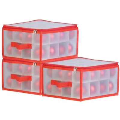 Abbildung von infactory Weihnachtsaufbewahrung: 3er Set Aufbewahrungsbox für 32 Christbaumkugeln bis 6 cm, Tragegriffe (Weihnachtsschmuck Aufbewahrungen, Aufbewahrungen Christbaumkugeln, Weihnachtskugel)