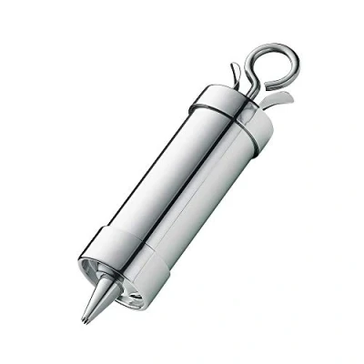 Abbildung von Küchenprofi Garnierspritze PROFI / Fasst 200 ml Edelstahl Backspritze zum Füllen und Verzieren von Torten, Kuchen etc. Inkl. Tüllen mit Bajonett Verschluss
