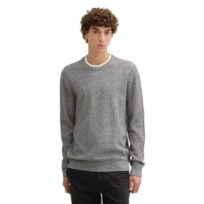 Abbildung von TOM Tailor Denim 2IN1LOOK Strickpullover, Herren, Größe: Medium, Black white mouline