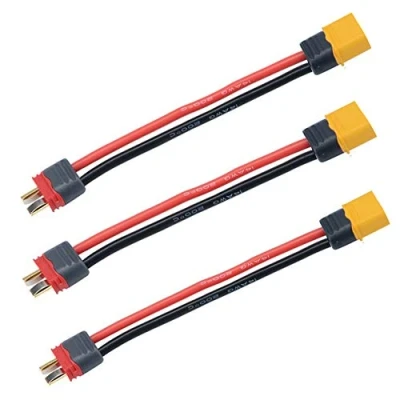 Abbildung von 3 stücke Amass xt60 XT60H Männlichen Weiblich Steckverbinder zu Deans T Stecker konvertierungs Adapter mit 10cm Kabel (Deans männlich männlich)