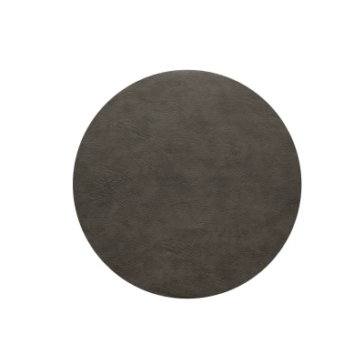 Abbildung von Asa Tischdecke Tischset Lederoptik Placemats Rund Mushroom Grau (38cm)