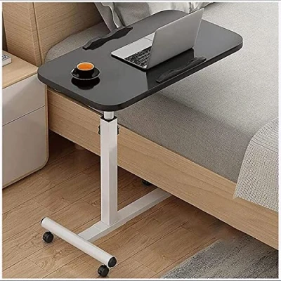Abbildung von ZYFBD Mobiler Betttisch mit Rollen, tragbarer Beistelltisch für Bett, Sofa, Beistelltisch, verstellbare Höhe, Nachttisch, Laptoptisch, Krankenhaus, Krankenpflege, Lesen, Esstisch (Farbe: Weiß)