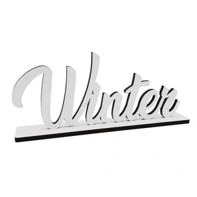 Abbildung von Melis deko Schriftzug Winter Weihnachten aus Holz in weiß 20cm