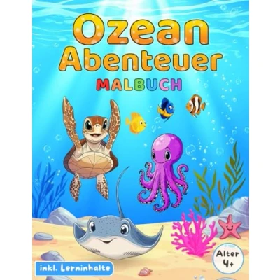 Abbildung von Ozean Malbuch: 50 Unterwasser Abenteuer für Kinder ab 4 Jahren Entdecke fantastische Meerestiere mit spannenden Lerninhalten!