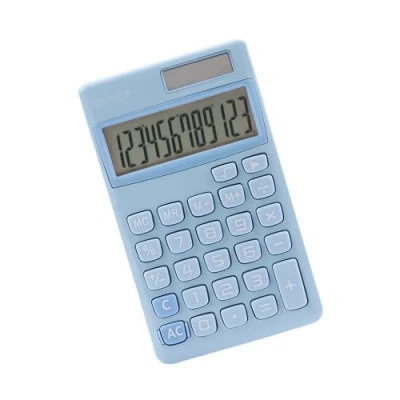 Abbildung von GENIE 212 B 12 stelliger Taschenrechner mit Dual Power (Solar und Batterie) blau