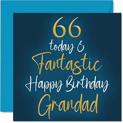 Abbildung von Stuff4 Fantastische Geburtstagskarte zum 66. Geburtstag für Großvater 66 Today &amp; Fantastic von Enkelin, Großvater, Geburtstagsgeschenk, 145 mm x
