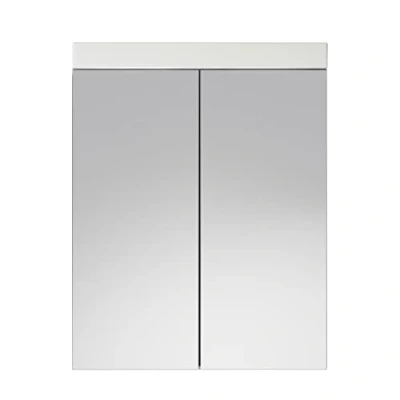Abbildung von Lomadox Spiegelschrank Bad in Weiß Hochglanz, B/H/T: ca. 60/77/17 cm