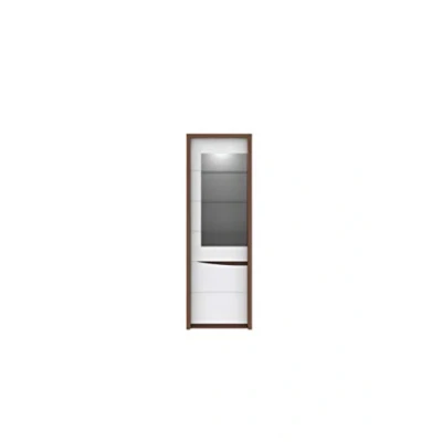 Abbildung von FORTE Saint Tropez Vitrine mit 1 Tür und Glastür, Holzwerkstoff, Sangallo Eiche Dekor kombiniert Weiß Glanz, 42 x 63,7 189,3 cm