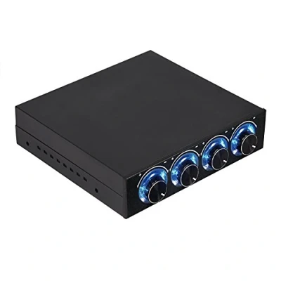 Abbildung von PC Lüfterdrehzahlregler, 4 Kanal Kühlkörperregler für Computer mit Blauer LED
