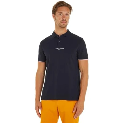 Abbildung von Tommy Hilfiger LOGO Tipped Poloshirt, Herren, Größe: Medium, Desert sky