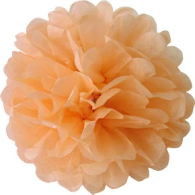 Abbildung von Creativery 1 Papier Pompon 20cm (apricot 714) // Pompom Bommel Kugel Seidenpapier Blumen Deko Hängedeko Raumdeko