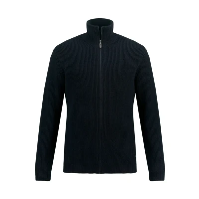 Abbildung von JP1880 Strickjacke, WOLLMIX, PATENTSTRICK, STEHKRAGEN, Zipper Herren, Größe: XXL, Navy blau