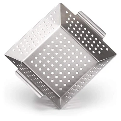 Abbildung von Blumtal Grillschale Grillkorb aus 100% Edelstahl, (Grillzubehör, 1 St), perfekt für Grillgemüse, geeignet alle Grillarten